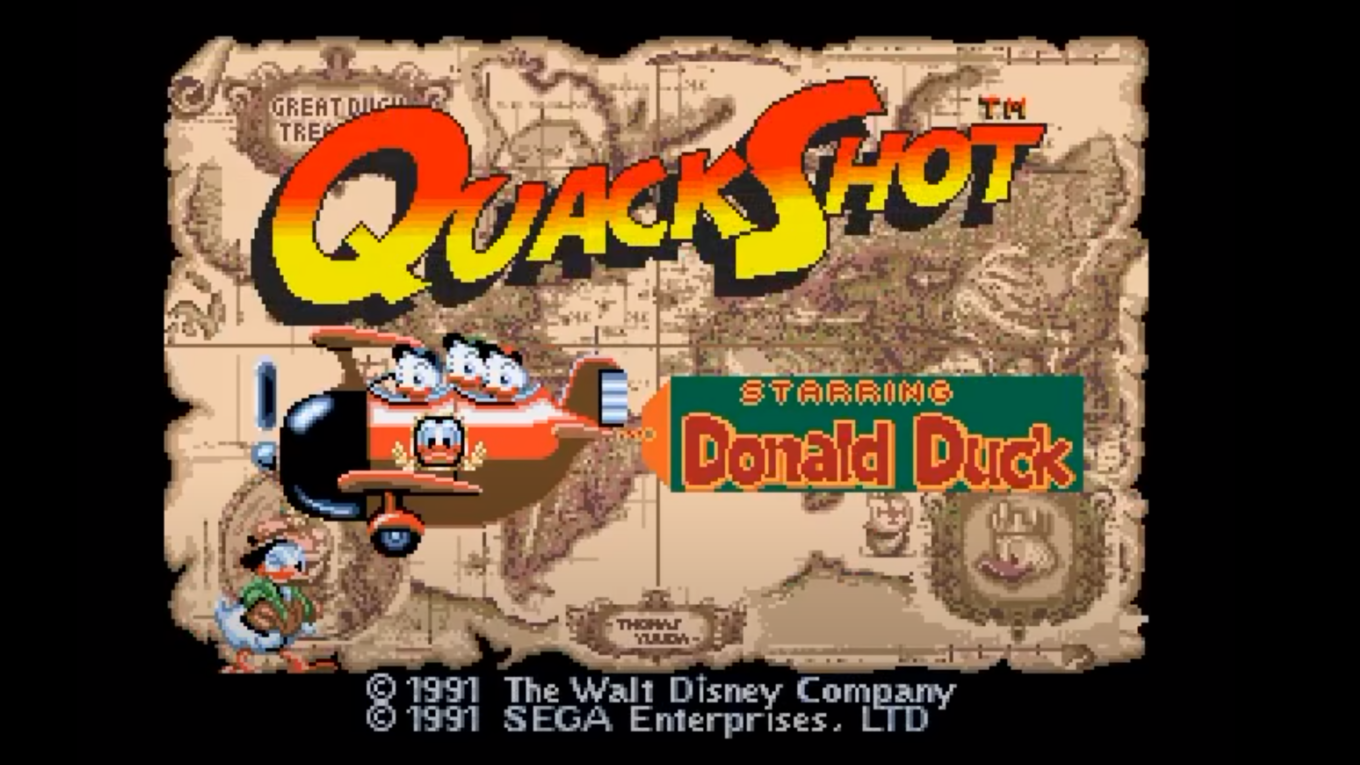 Quackshot tela inicial