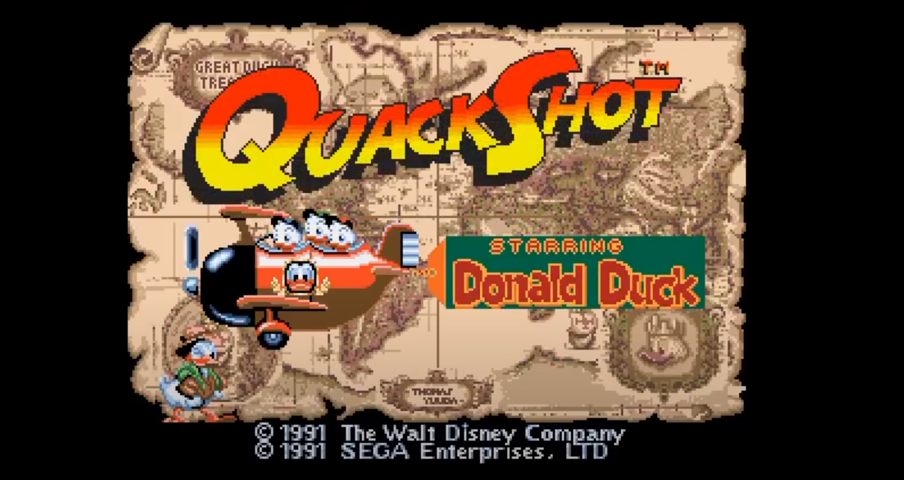 Quackshot tela inicial